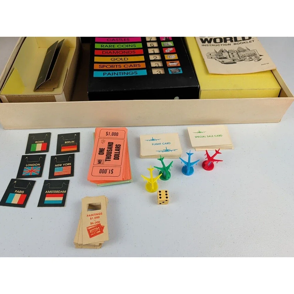 Vintage 1975 Milton Bradley Jet World Board Game Trade and Travel Game COMPLETE